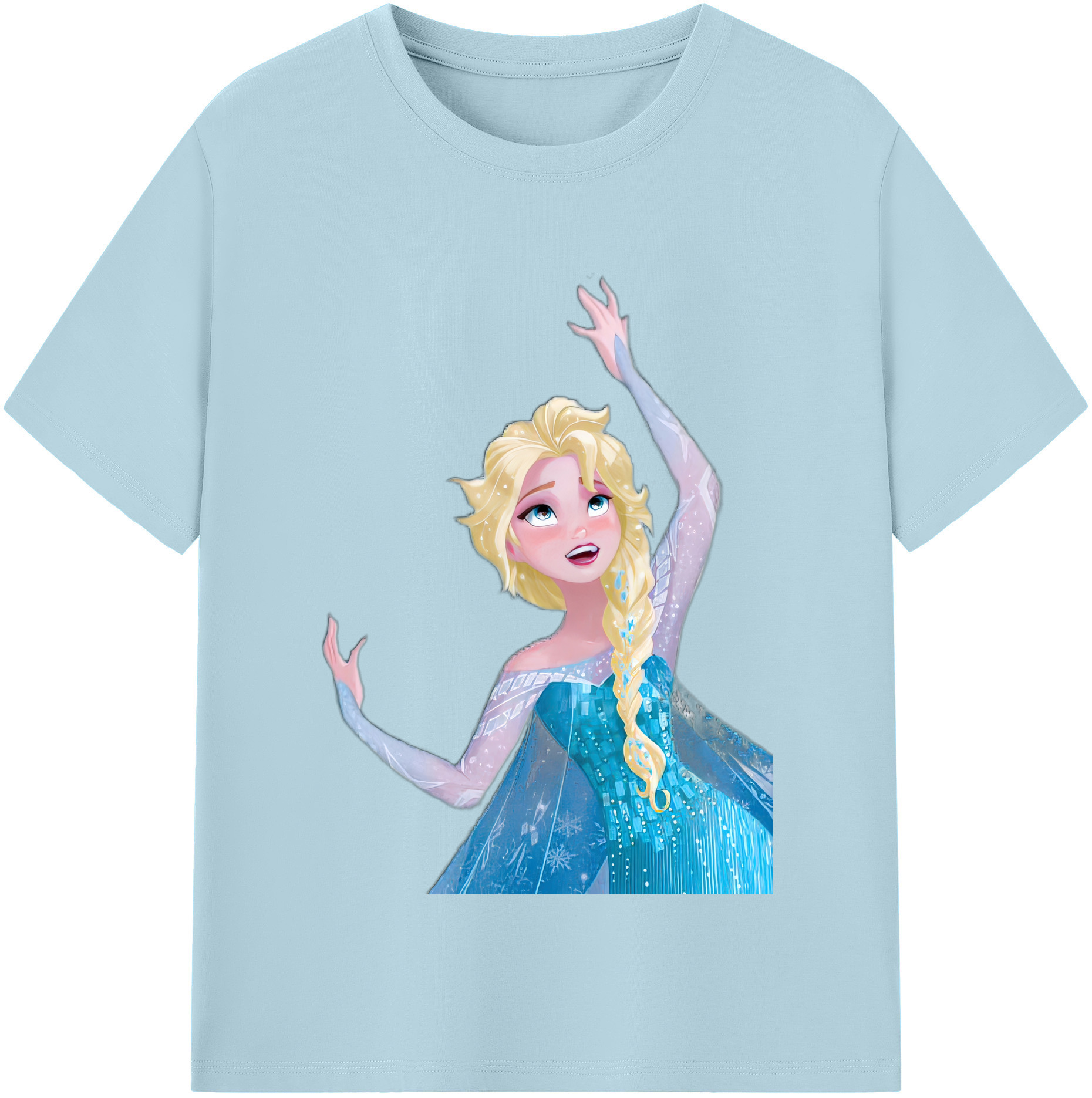 （画像用） アナと雪の女王 アンナ エルサ Frozen Anna Elsa 綿100％半袖Tシャツ（フロントプリント）